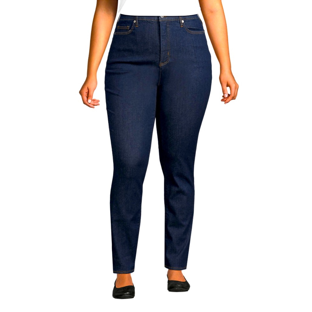 LAND’S END Women's 16 petite Dark Blue Skinny Ankle HighRise skinny stretch
